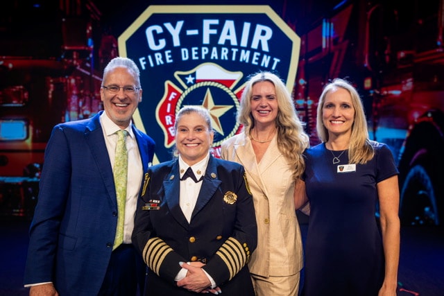 Cy-Fair Fire Department pinning ceremony group of four