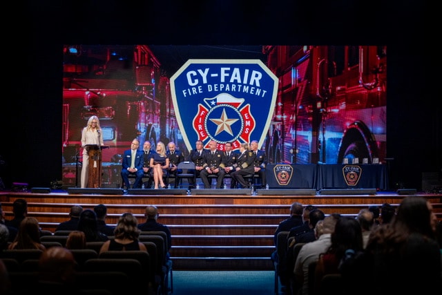 Cy-Fair Fire Department pinning ceremony stage wide view